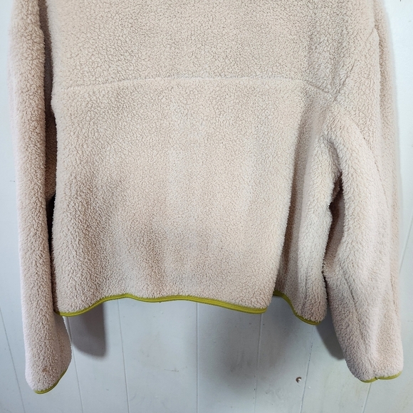 Girlfriend Collective Half Zip Fleece Sweatshirt Size XL Cream yellow - Picture 6 of 16